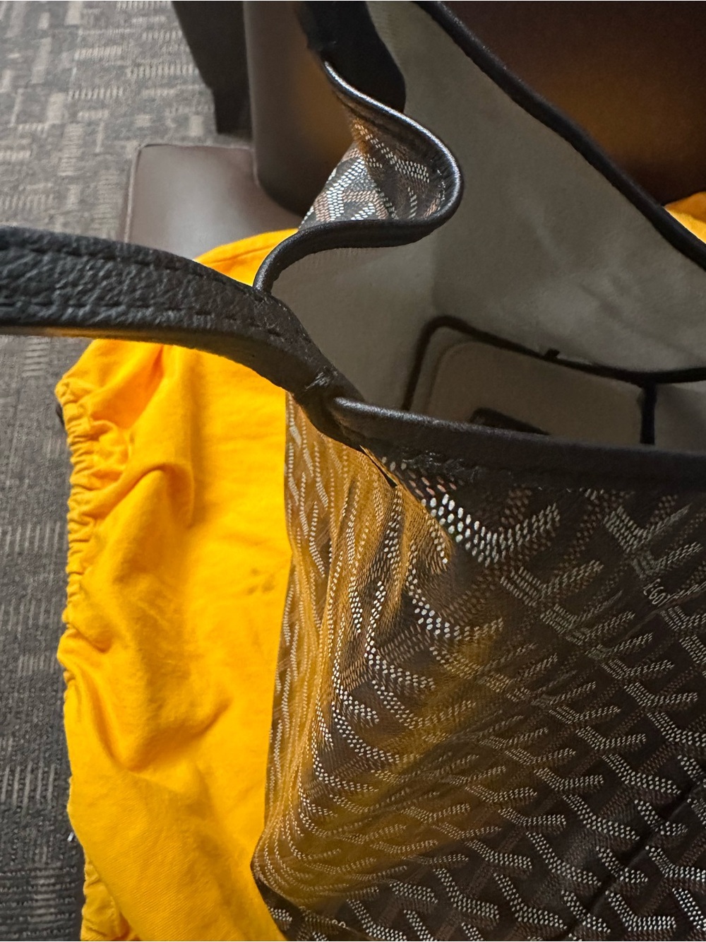 Authentic Goyard Black and Brown Tote with Wallet Pouch PM Noir - Picture 7 of 17